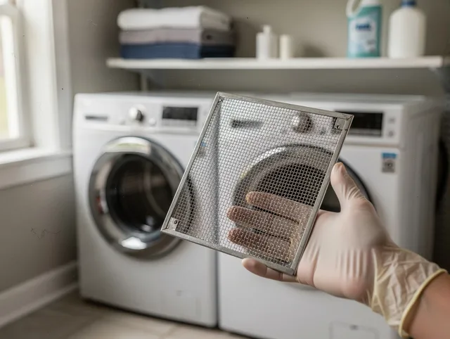 Kingston Dryer Vent Cleaning specialist performing detailed lint trap cleaning service in Kingston