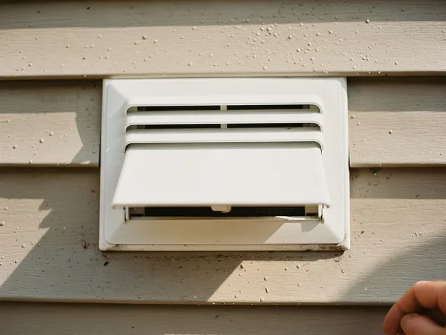 Kingston Dryer Vent Cleaning technician performing professional exhaust vent cleaning at a residential property in Kingston